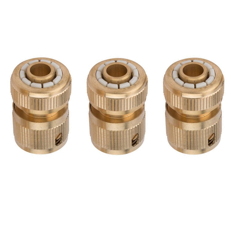 tooltime 3Pk Brass Hose Connector Female Quick Fit To 1/2" Compression Garden Water Pipe