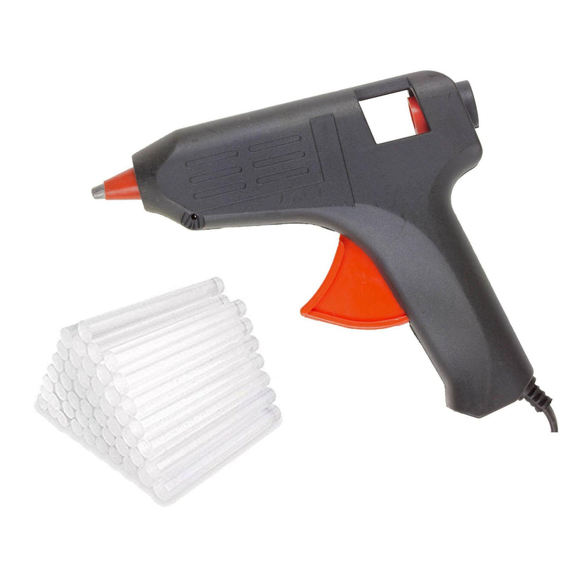 tooltime 40W MAINS ELECTRIC HOT MELT GLUE GUN WITH STAND + 52 STICKS