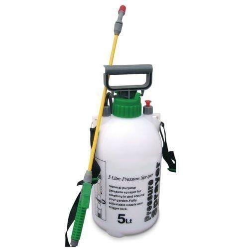 tooltime 5 LITRE GARDEN KNAPSACK WEEDKILLER CHEMICAL PESTICIDE PRESSURE SPRAYER + GLOVES