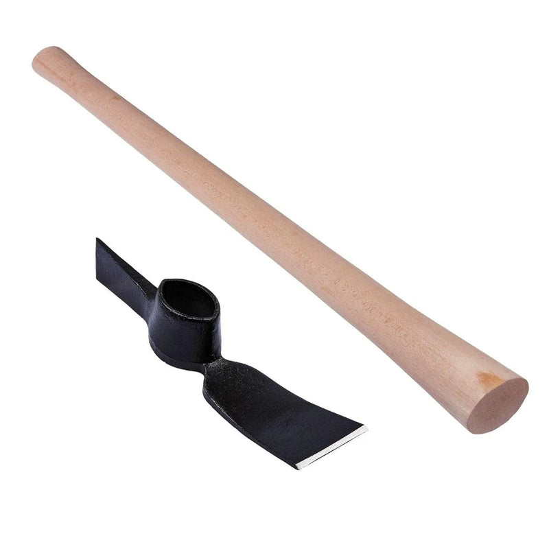 tooltime 5Lb Grubbing Mattock Beech Wood Shaft Wooden Handle Pick Axe Garden Digging Tool