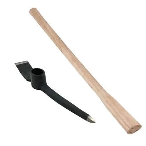 tooltime 5Lb Mattock Beech Wood Shaft Wooden Handle Pick Axe For Garden Digging Tool