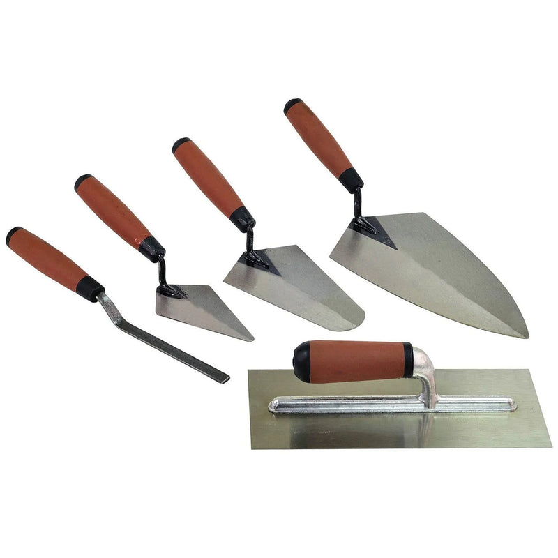 tooltime 5pc Tradesmans Builders Trowels Set Plastering Pointing Brick Jointing Gauging