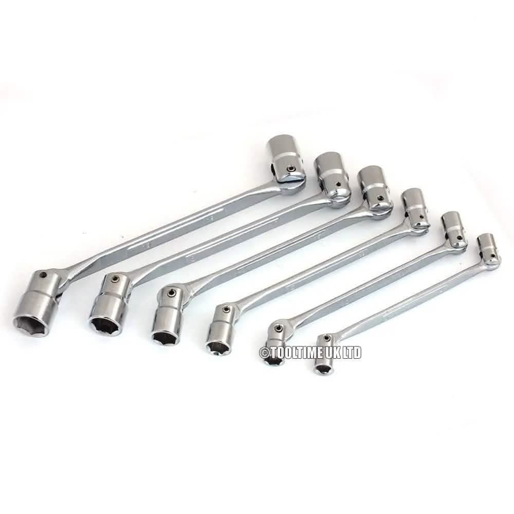 tooltime 6Pc Flexi Flexible Dual Head Double Ended Socket Spanners Wrenches Set 8Mm-19Mm