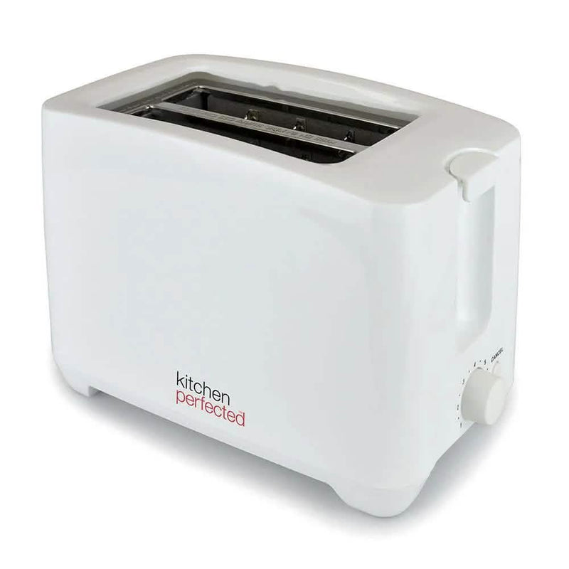 tooltime 750W White 2 Slice Extra Wide Slot Cool Touch Toaster Variable Browning Control