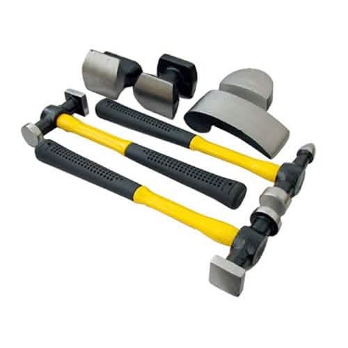 tooltime 7Pc Car Dent Removal Body Repair Panel Beating Fibreglass Hammers Tool Kit