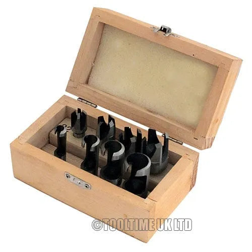 tooltime 8 PCE WOOD PLUG HOLE CUTTER SET DOWEL MAKER CUTTING TOOLS 10mm SHANK DRILL BITS