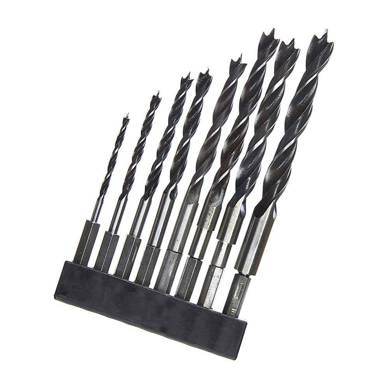 tooltime 8Pc Carbon Steel Wood Twist Drill Bit Set With 1/4" Hex Shanks 3Mm - 10Mm Bits