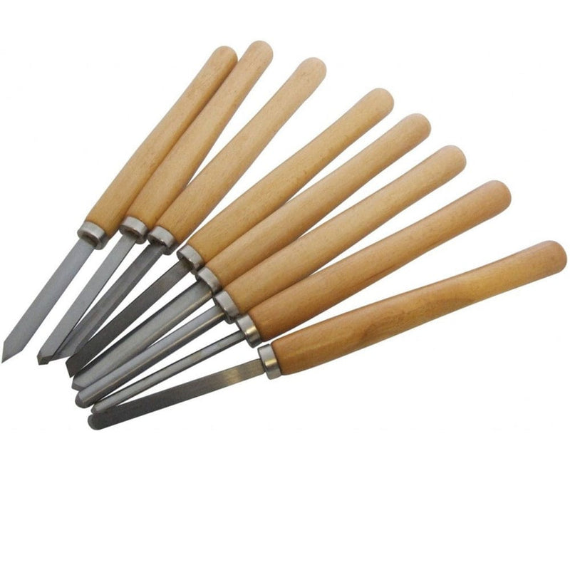 tooltime 8Pc Pro Wood Lathe Chisel Set Woodworking Carving Woodturning Tools