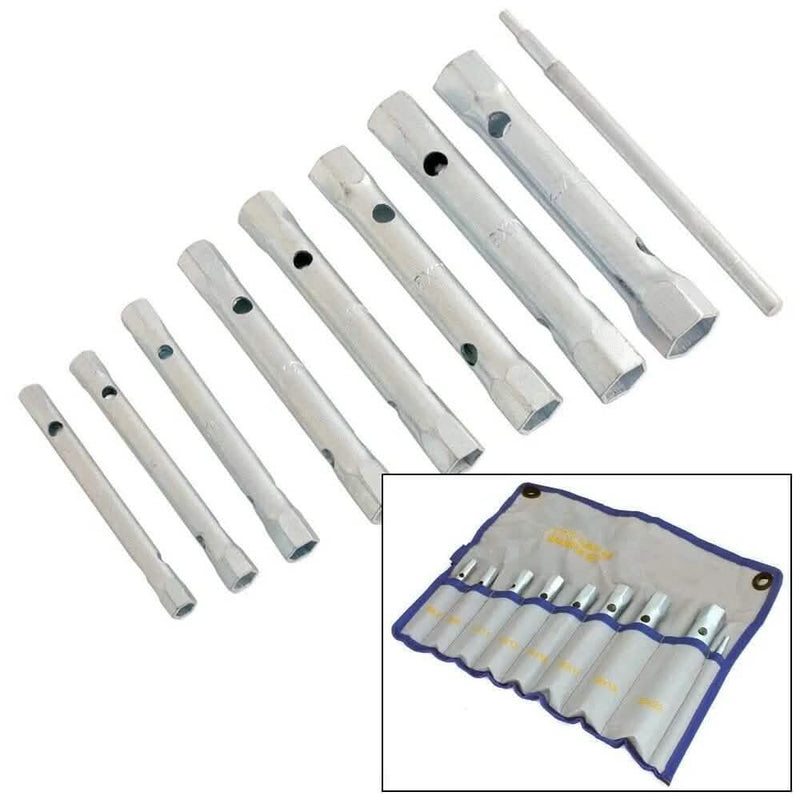 tooltime 8Pc Tubular Box Spanner Back Nut Tap Wrench Set Monobloc 6-22Mm Plus Torque Bar