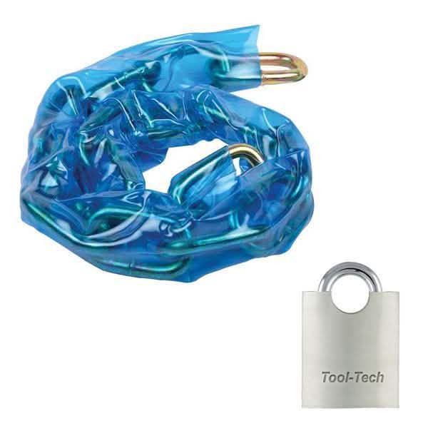 tooltime 900MM SECURITY CHAIN & 60MM HARDENED STEEL PADLOCK SHACKLE PROTECTED PADLOCK