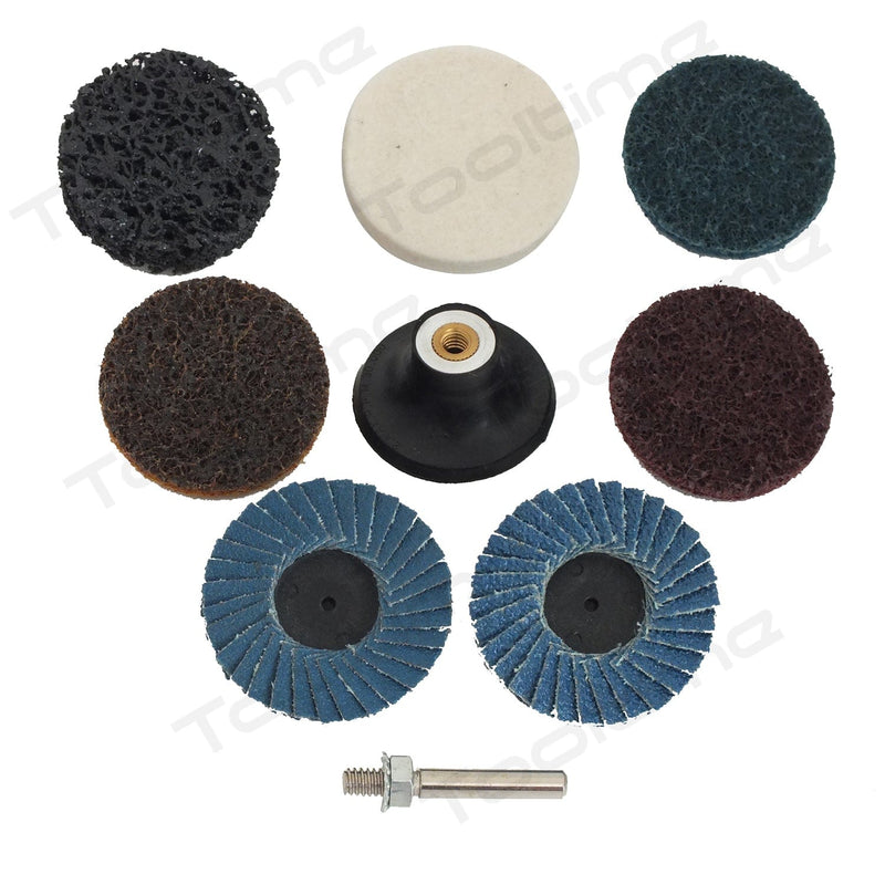 tooltime 9Pc Sanding & Prepping 2" Buffing Stripping Flap Sander Discs Fine/Medium/Coarse