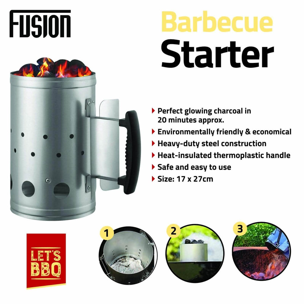 £9.99 Barbecue Chimney Starter Quick Start BBQ Charcoal Lighter Grill Starter Burner tooltime