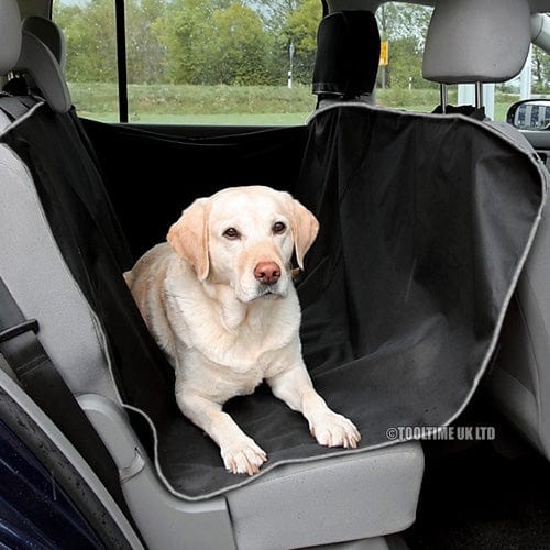 tooltime Black Grey 2-In-1 Waterproof Car Rear Back Seat Cover Pet Protector & Boot Mat
