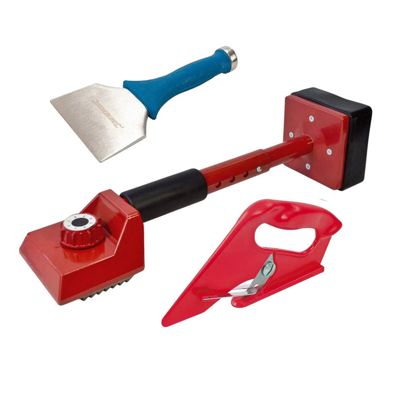 tooltime Carpet Kicker CARPET FITTING TOOL KIT - KNEE KICKER 100MM BOLSTER CUTTER 3 YR WARRANTY (3 PCE)