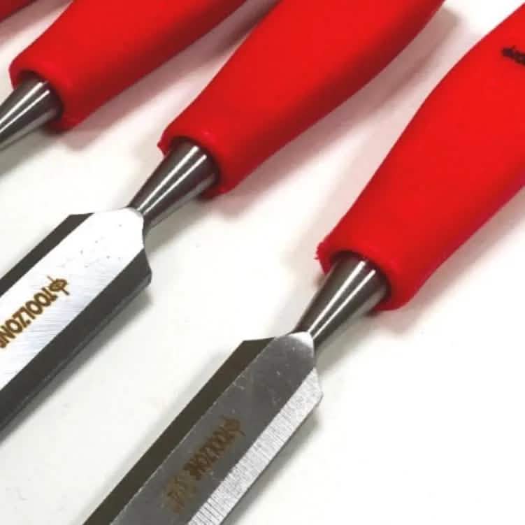 tooltime Chisel Wood Chisel Set Woodworking Bevel Edge Hand Carpentry 4PC - 1/4 1/2 3/4 1"