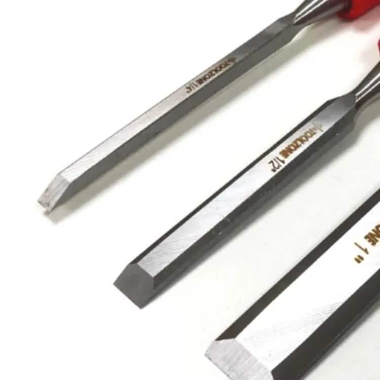 tooltime Chisel Wood Chisel Set Woodworking Bevel Edge Hand Carpentry 4PC - 1/4 1/2 3/4 1"