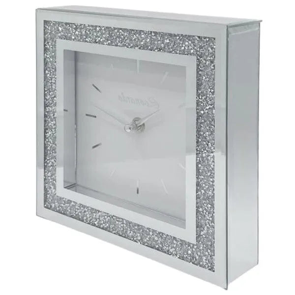 tooltime Clocks Mirror White Crystal Wall Clock 30Cm