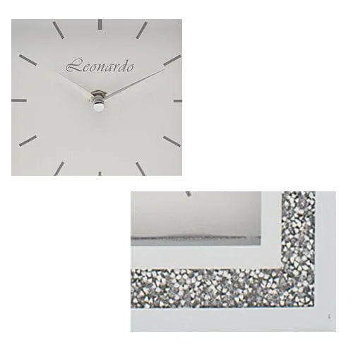 tooltime Clocks Mirror White Crystal Wall Clock 30Cm