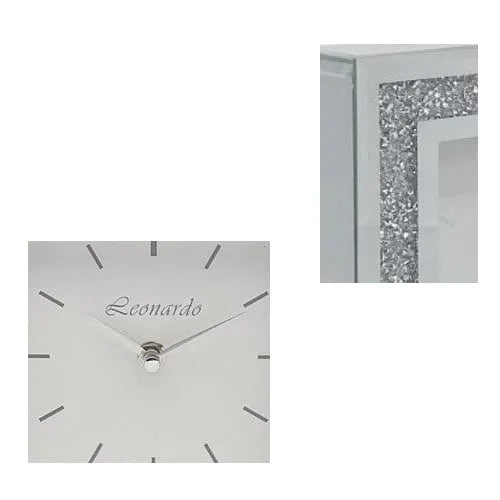 tooltime Clocks Mirror White Crystal Wall Clock 30Cm