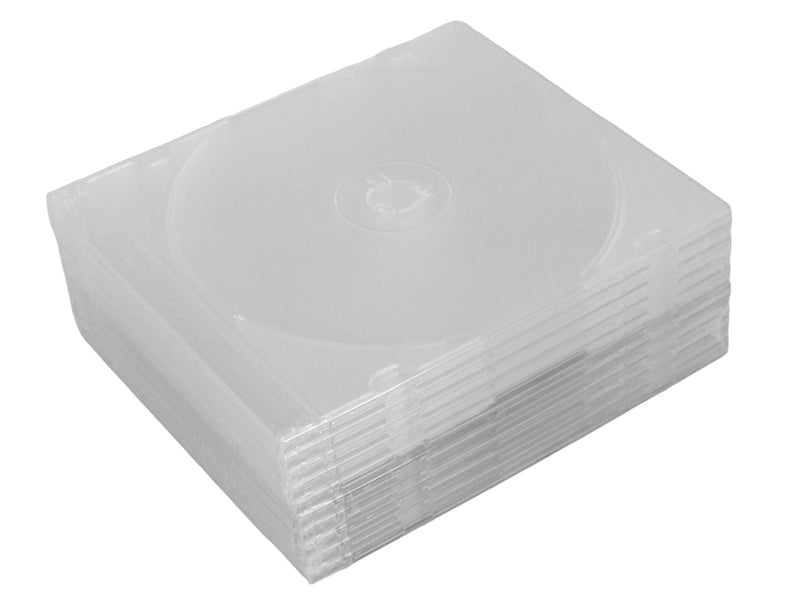 tooltime.co.uk 10 x Slim CD DVD Jewel Cases Clear Transparent Tray Dataline 10 Pack 5.2mm Spine