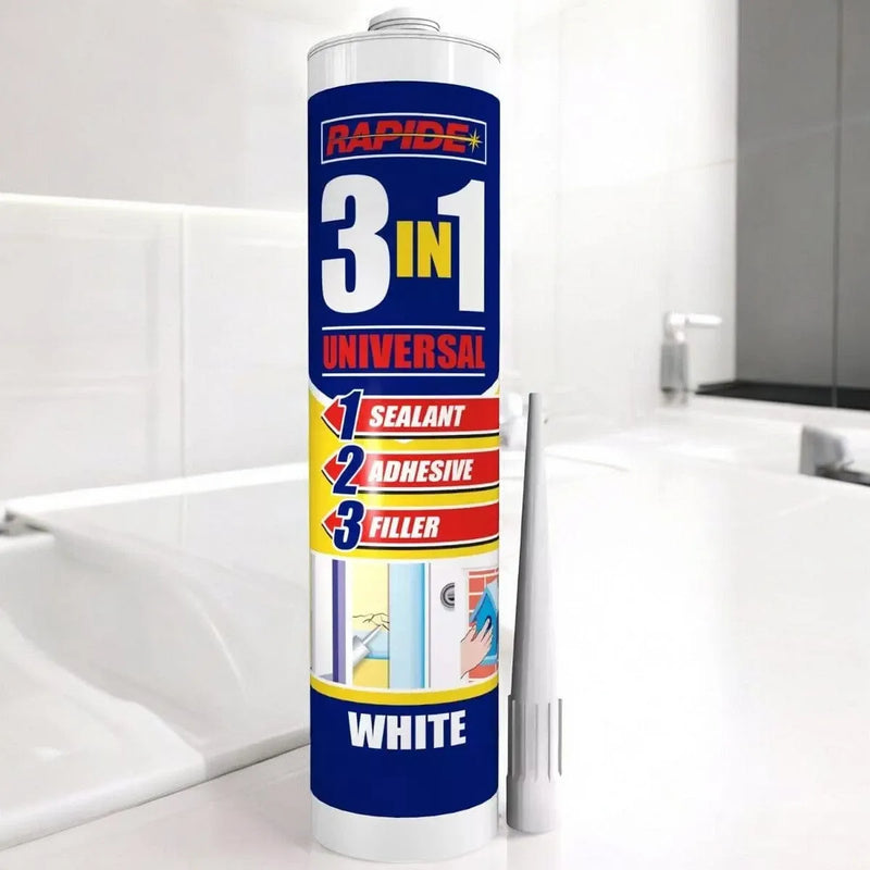 tooltime.co.uk 3-in-1 Sealant, Adhesive and Filler 6 x Rapide Universal 3-in-1 Sealant Adhesive and Filler | White - 260ml Cartridges