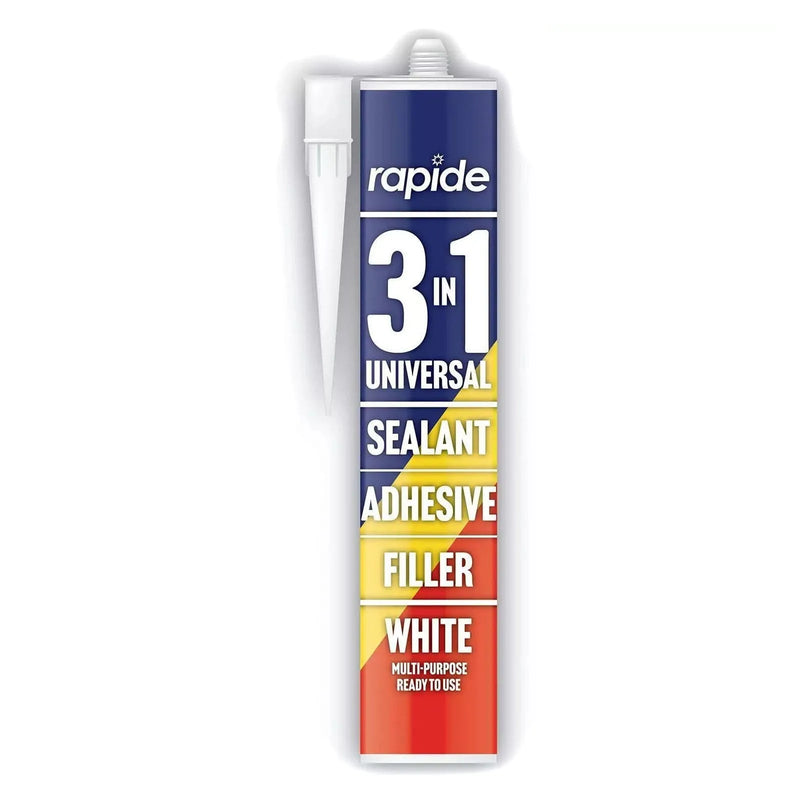 tooltime.co.uk 3-in-1 Sealant, Adhesive and Filler 6 x Rapide Universal 3-in-1 Sealant Adhesive and Filler | White - 260ml Cartridges