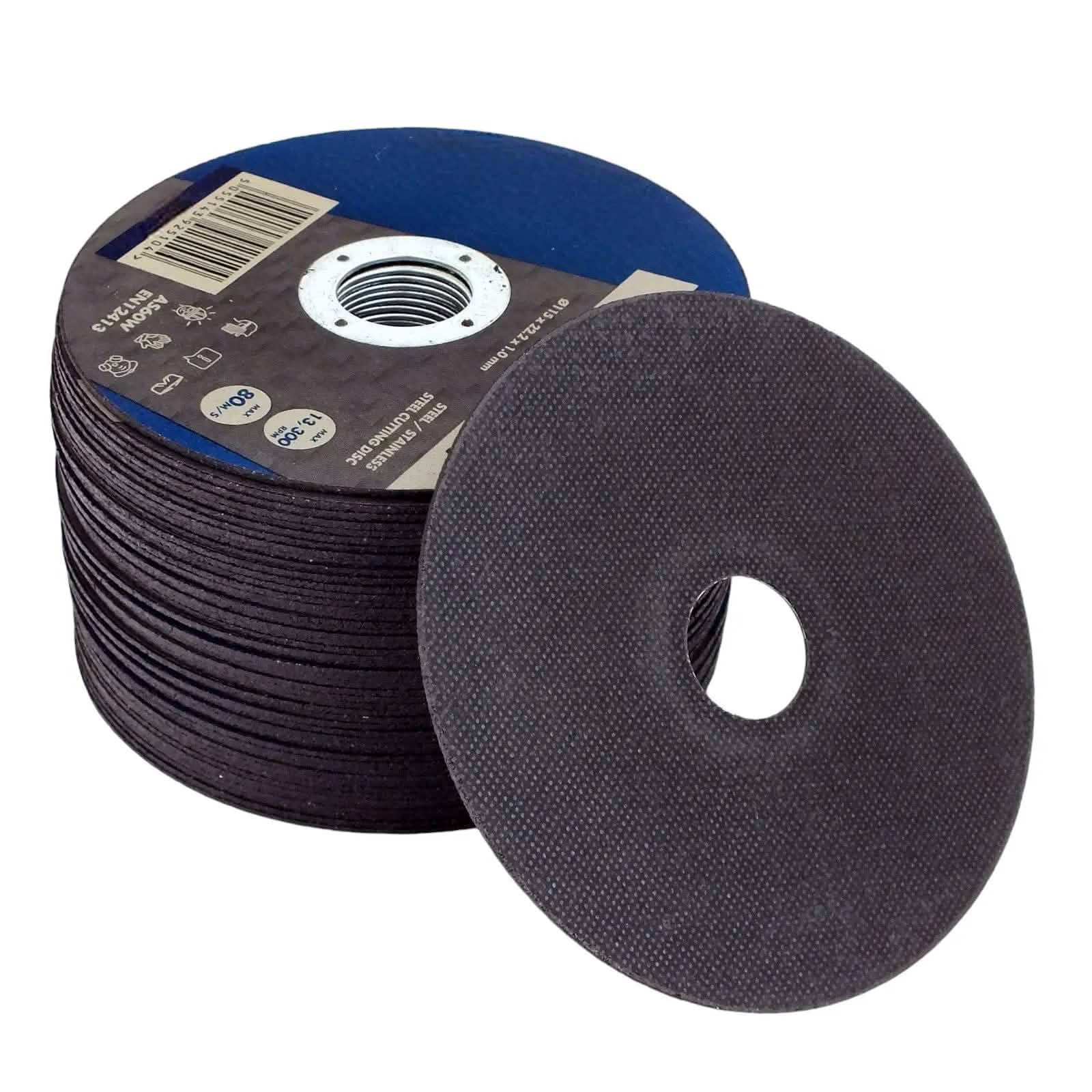 tooltime.co.uk Angle Grinder Discs Pack of 50 Ultra Thin Cutting Discs for Steel and Stainless Steel | 1 x 115 x 22.2mm | Includes Storage Tin