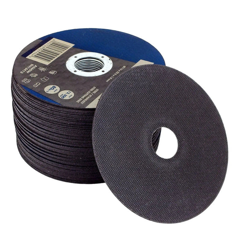 tooltime.co.uk Angle Grinder Discs Pack of 50 Ultra Thin Cutting Discs for Steel and Stainless Steel | 1 x 115 x 22.2mm | Includes Storage Tin