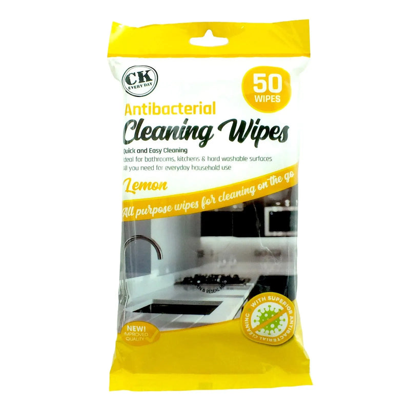 tooltime.co.uk Antibacterial Wipes Pack of 200 Lemon Scented Antibacterial Cleaning Wipes