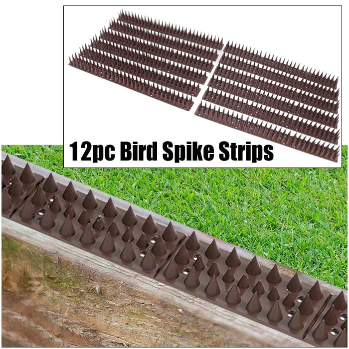 tooltime.co.uk Bird Deterrent Spikes 12 x Bird and Cat Repellent Spikes Deterrent Strips for Fences, Walls and Window Ledges