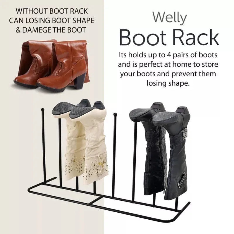 tooltime.co.uk Boot Rack Welly Boot Rack Drying Stand for 4 Pairs of Boots