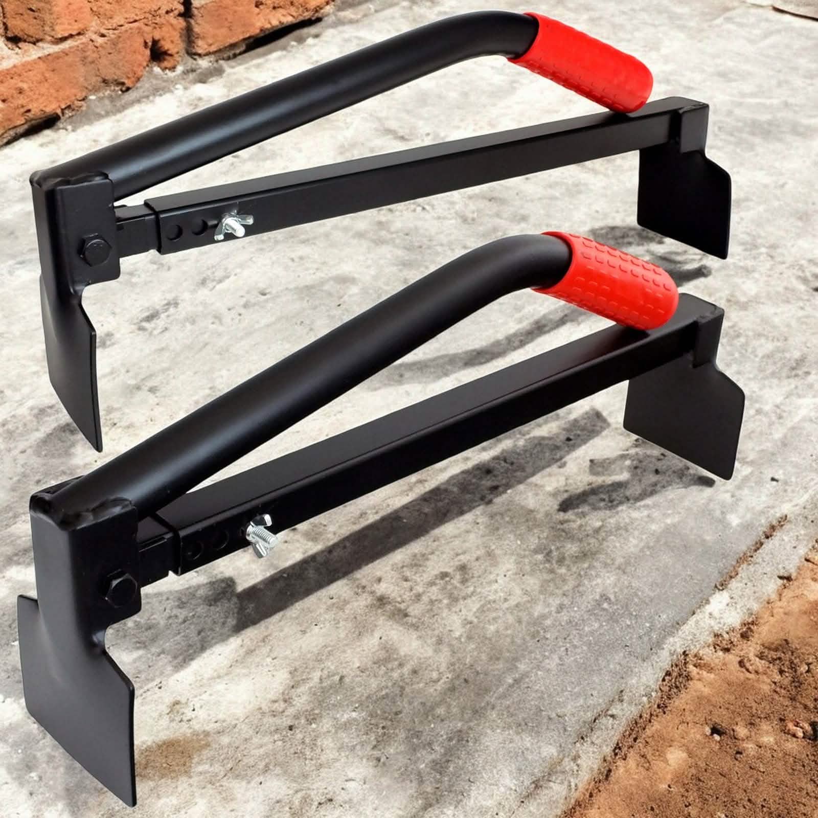 tooltime.co.uk Brick Tongs Pack of 2 Brick Layers Tongs Adjustable Lifting and Carrying Tool for 6-10 Bricks