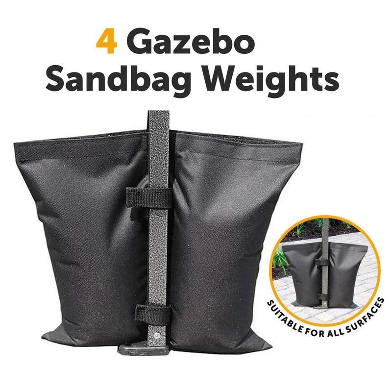 tooltime.co.uk Gazebo Sand Bag Weights Set of 4 Gazebo Sandbag Weight Leg Anchors for Marquees Market Stalls Parasols