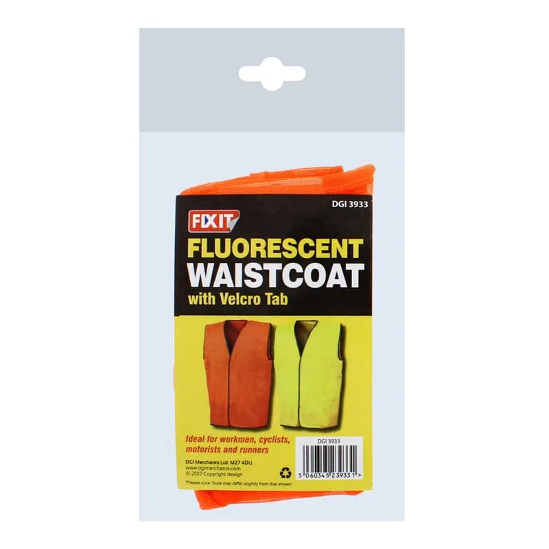 tooltime.co.uk High Visability Safety Vest Hi-Vis Safety Vest Lightweight Fluorescent High Visability Waistcoat
