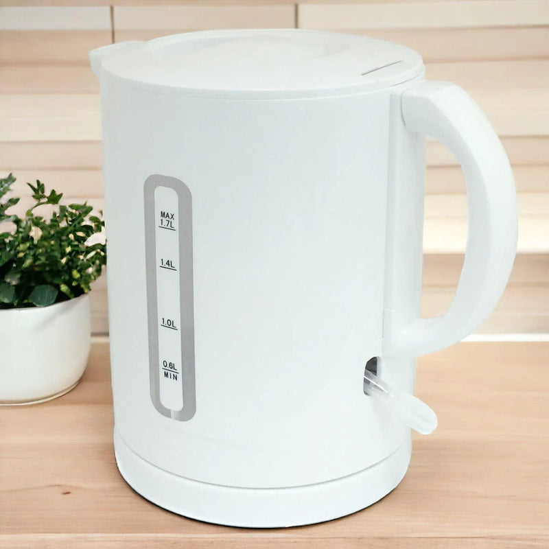tooltime.co.uk Kettle & Toaster Set White 1.7L Cordless Electric Kettle & 2 Slice Toaster Set