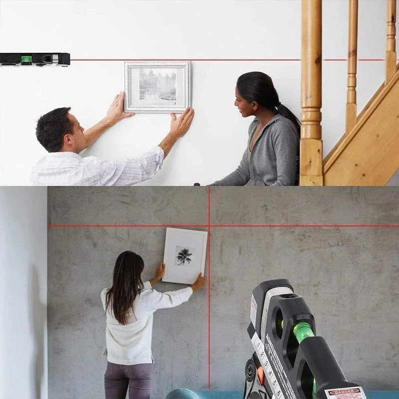 tooltime.co.uk Laser Level Multipurpose Laser Level with Horizontal and Vertical Spirit Levels and 14cm Measuring Tape