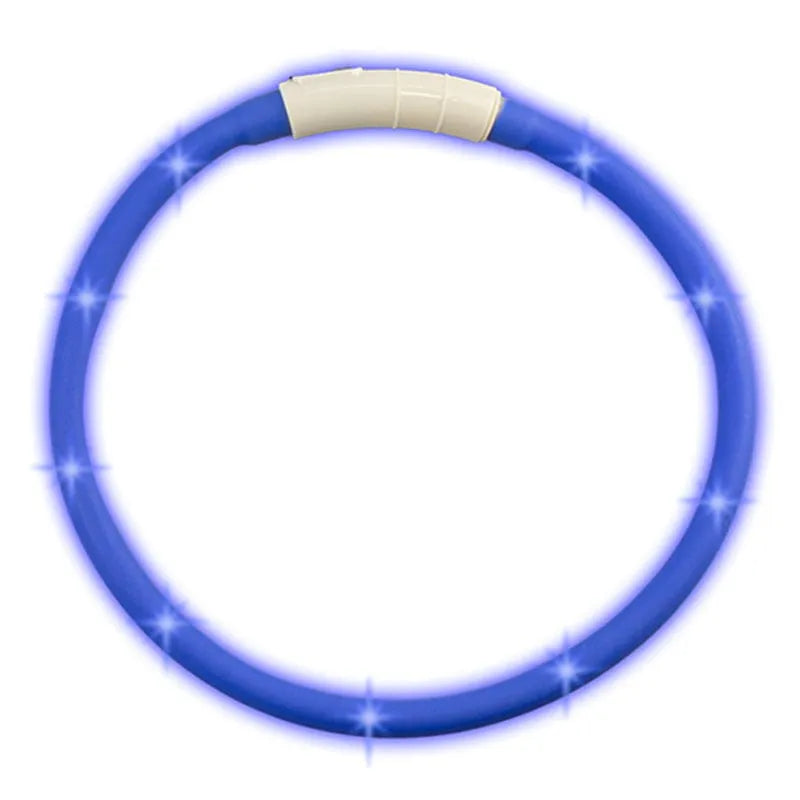 tooltime.co.uk Light Up Dog Collar Light Up LED Pet Dog Collar USB Rechargeable | Available in Blue or Pink