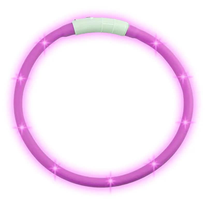 tooltime.co.uk Light Up Dog Collar Light Up LED Pet Dog Collar USB Rechargeable | Available in Blue or Pink