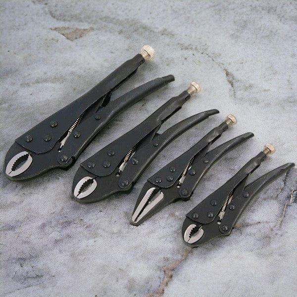tooltime.co.uk Locking Pliers 4 Piece Adjustable Locking Mole Grip Pliers Set with Storage Tray