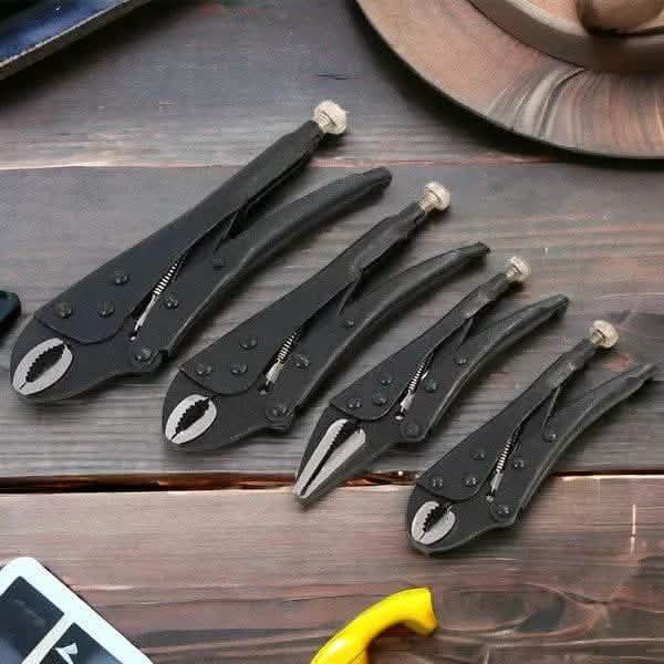 tooltime.co.uk Locking Pliers 4 Piece Adjustable Locking Mole Grip Pliers Set with Storage Tray