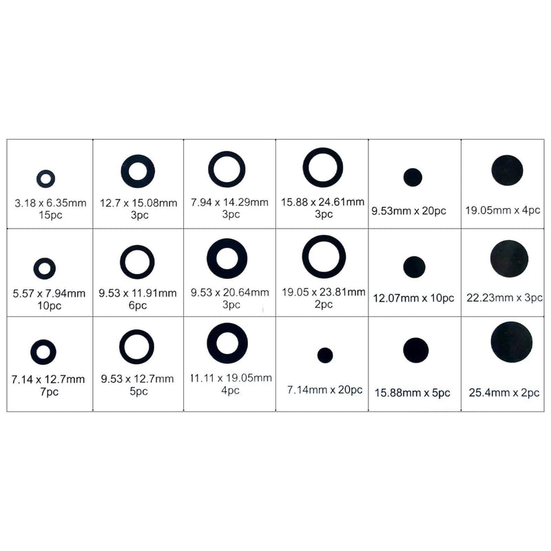 tooltime.co.uk Rubber Grommets 125pc Rubber Grommets Set Assorted SIzes with Storage Case