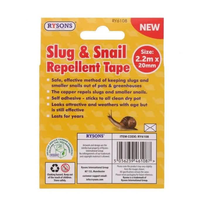 tooltime.co.uk Slug Repellant Tape Slug & Snail Repellent Tape Self Adhesive Copper Tape 20mm Width
