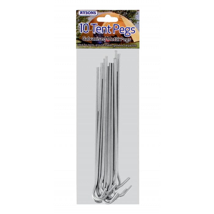 tooltime.co.uk Tent Pegs 10 Pack of 160mm Galvanised Steel Tent Pegs Metal Ground Stakes