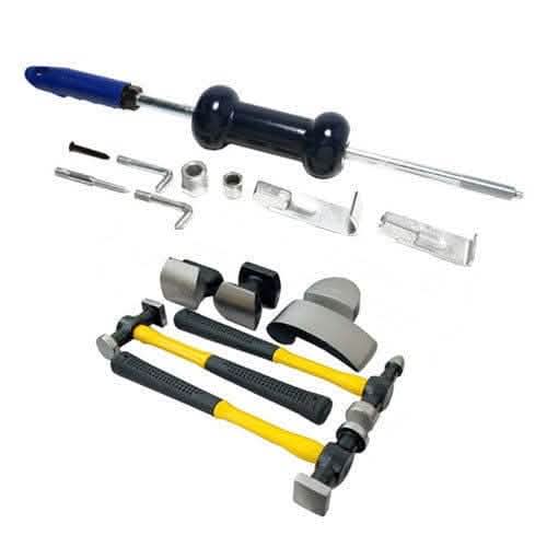 tooltime DENT PULLER SLIDE HAMMER + 7PC FIBRE GLASS PANEL BEATERS REMOVAL BEATING TOOLS