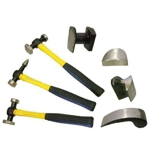 tooltime DENT PULLER SLIDE HAMMER + 7PC FIBRE GLASS PANEL BEATERS REMOVAL BEATING TOOLS