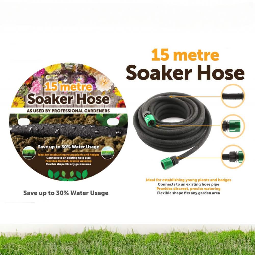 Soaker Hose 1/2" + Connectors (15 Metres)