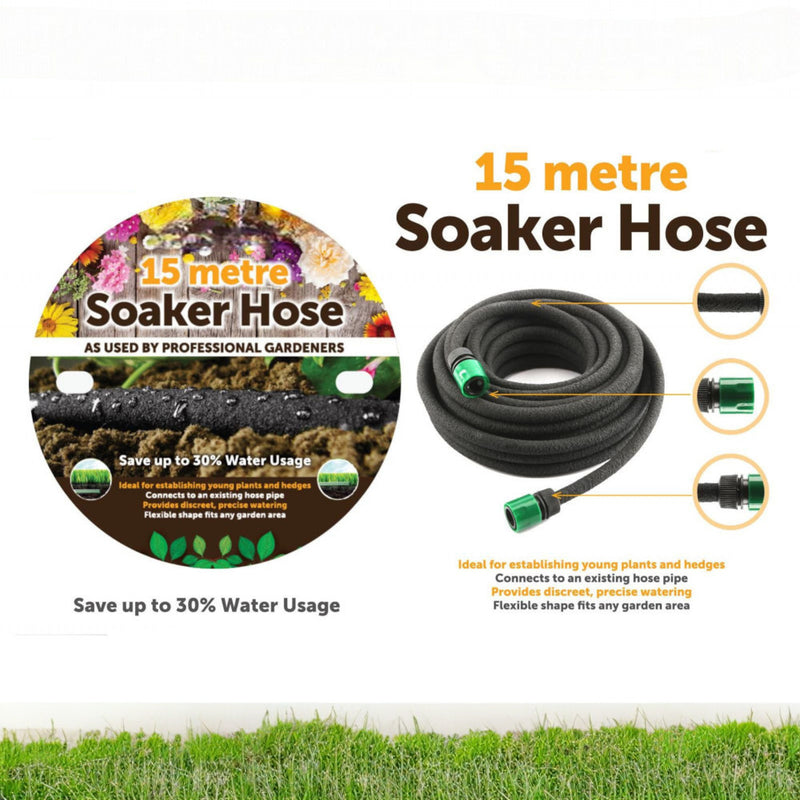 Soaker Hose 1/2" + Connectors (15 Metres)