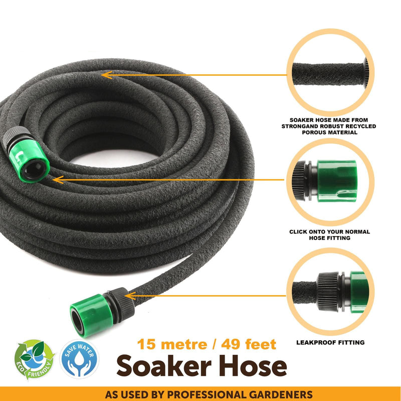 tooltime-DGI 15M Soaker Hose 1/2" + Quick Connectors