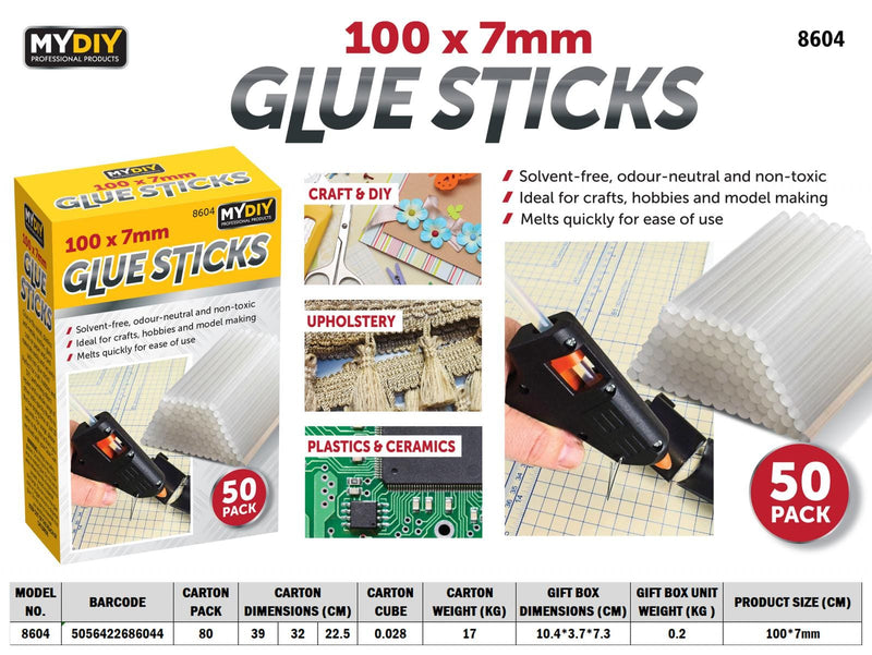 tooltime-DGI glue sticks Glue Sticks 7mm x 100mm  - 50 Pack