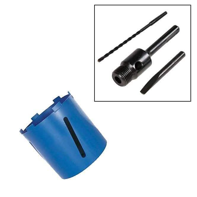 tooltime Diamond Core Drill 117mm X 150mm Diamond Core Drill + 100Mm Sds Arbor + Pilot Drill